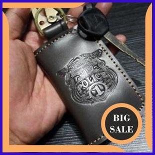 onderdil gantungan kunci mobil motor kukit asli police hd04 universal yamaha honda daihatsu nissan m