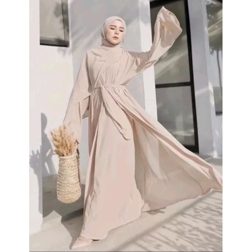 Abaya turki salamah 2IN1 inner plus outer  terbaru kekinian // allsize bahan ceruty babydoll (7)