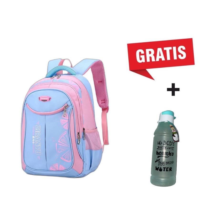 TS STORE - Tas Sekolah Anak Perempuan SD SMP SMA Ransel Wanita Premium Backpack Besar Free Botol Minum