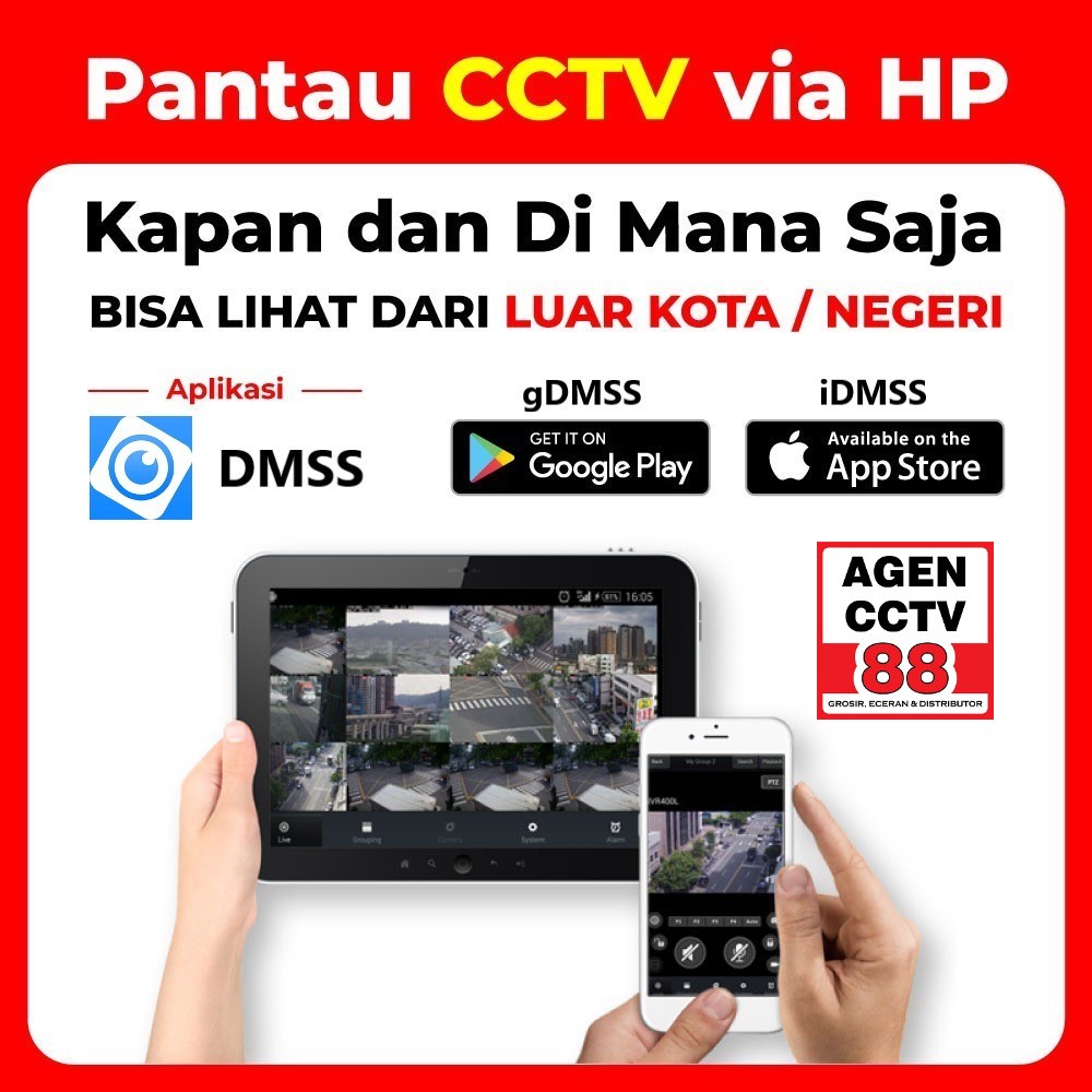 Paket CCTV DAHUA SUPER HD 5MP 8CH 8 Channel Kamera Camera Komplit Lengkap