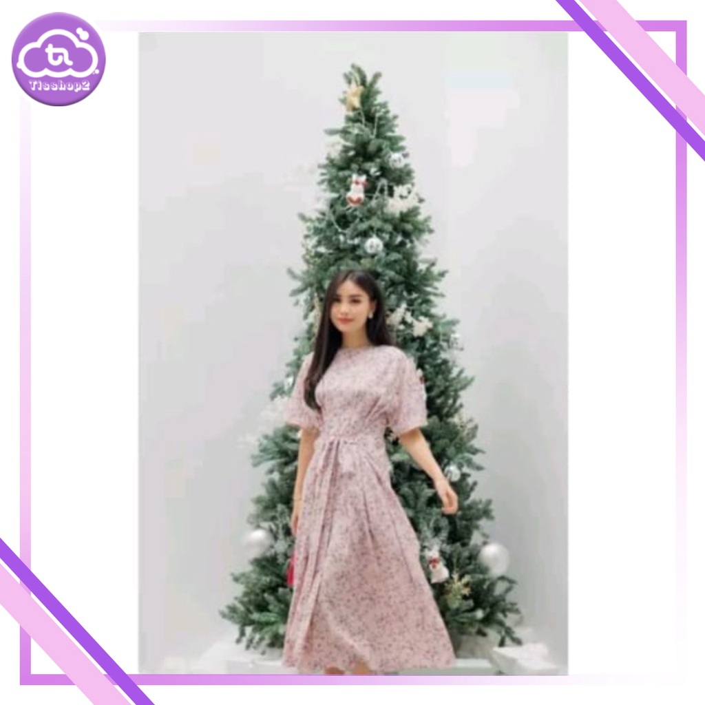 AYUMA DRESS FLOWER / DRESS WANITA CRINCLE