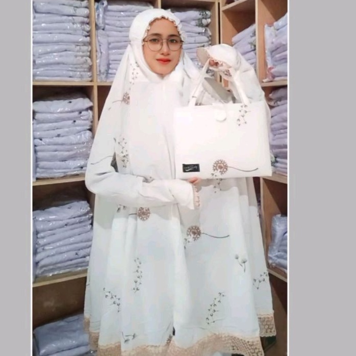 Mukena terbaru potongan berlengan dandelion Mukena haji dan umroh Mukena rayon premium dewasa Mukena