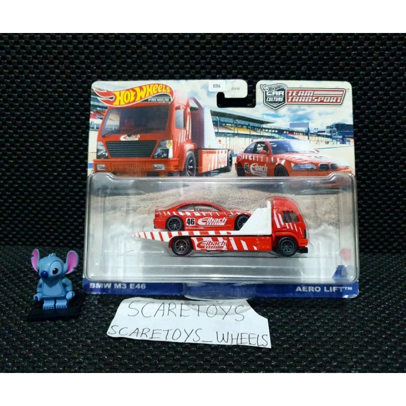 Hot Wheels team transport bmw m3 e46 aero lift team transport merah eibach