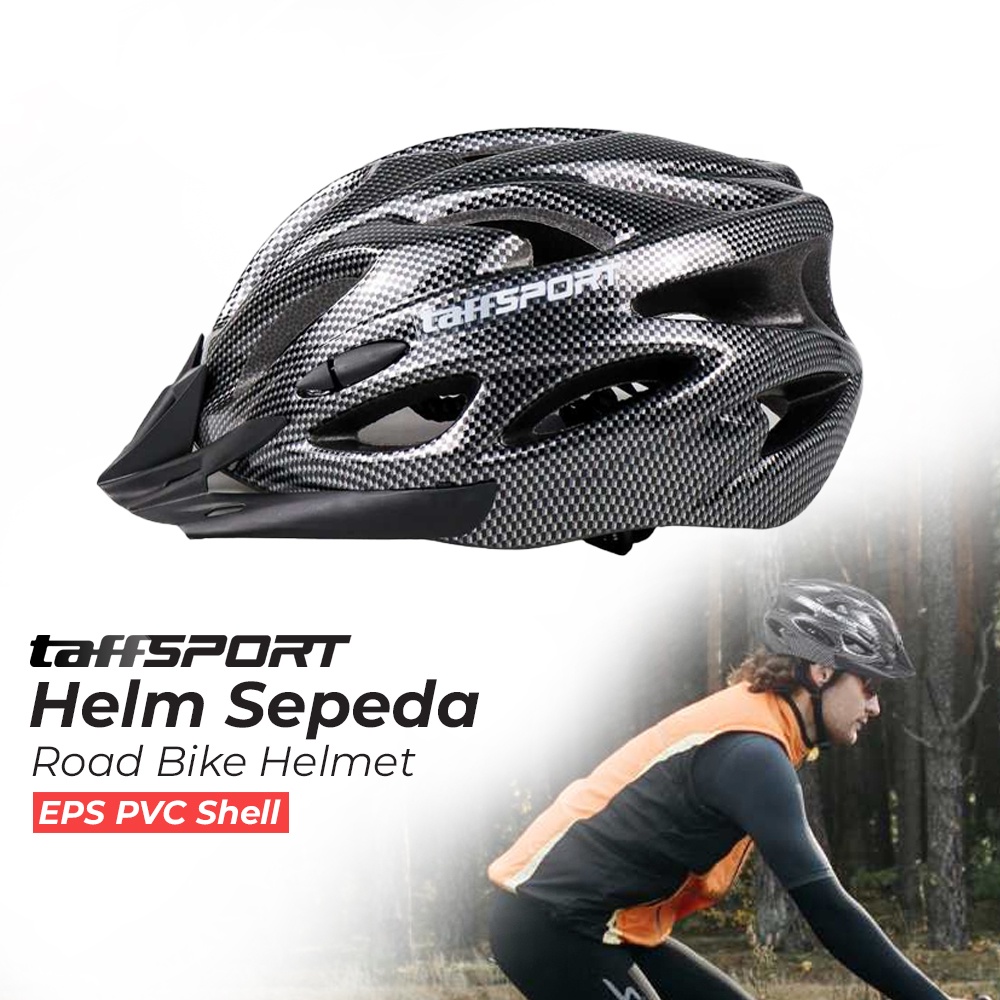 TaffSPORT Helm Sepeda Bicycle Road Bike Helmet EPS Foam PVC Shell - PHMAX WX022 - Black