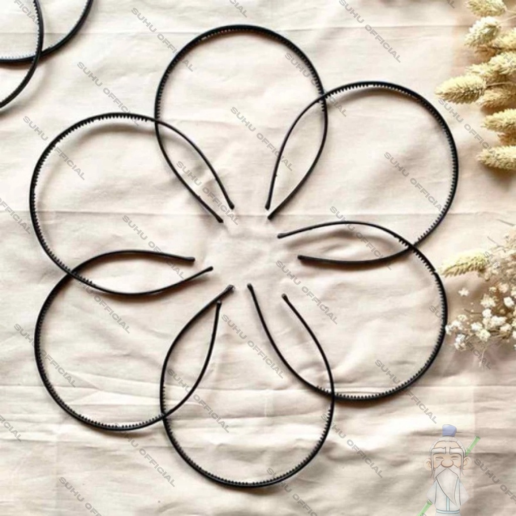 BANDO LIDI HITAM / Bando Plastik Polos / Bando Pria Dan Wanita / Bando Rambut / Bando Hitam