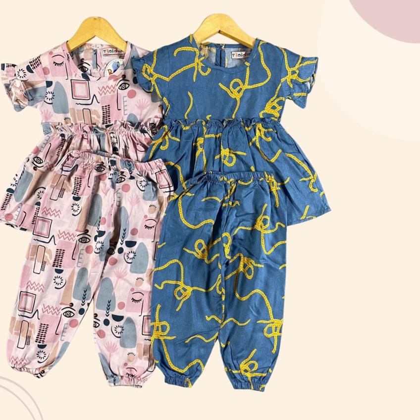 ❃ 1 - 4TH SETELAN ANAK PEREMPUAN JESLIN ONE SET ANAK RAYON by Bobo Kids ۝