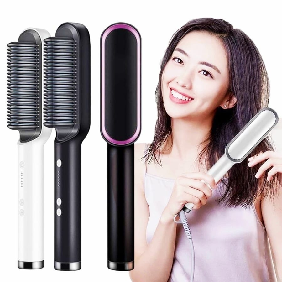 [ JI ] Sisir Catokan Listrik Pelurus Rambut straight Combs 2 in 1 / Alat Catok Pelurus Rambut