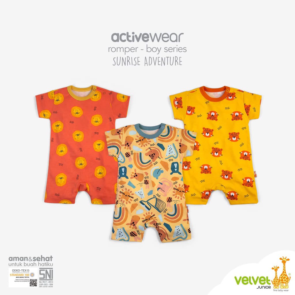 VELVET JUNIOR ACTIVEWEAR BODYSUIT ROMPER SEGIEMPAT SERIES - ROMPER BAYI