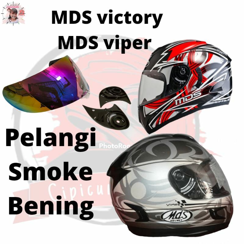 kaca helm MDS victory MDS viper full face + rachet visor helm