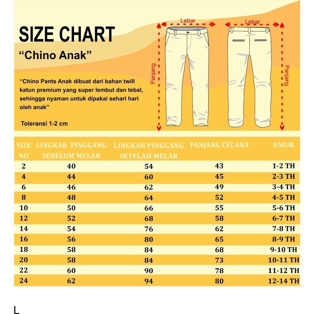 Celana Anak Chino Panjang laki-laki terlaris chinos slim fit Material Twill Stretch Cotton Meral usia 1-14 tahun