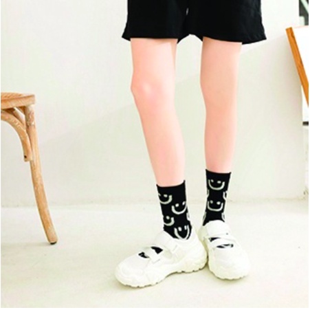 Kaos Kaki Pria Wanita Kaos Kaki Panjang Smile Kantor Olahraga Fashion Korea Import