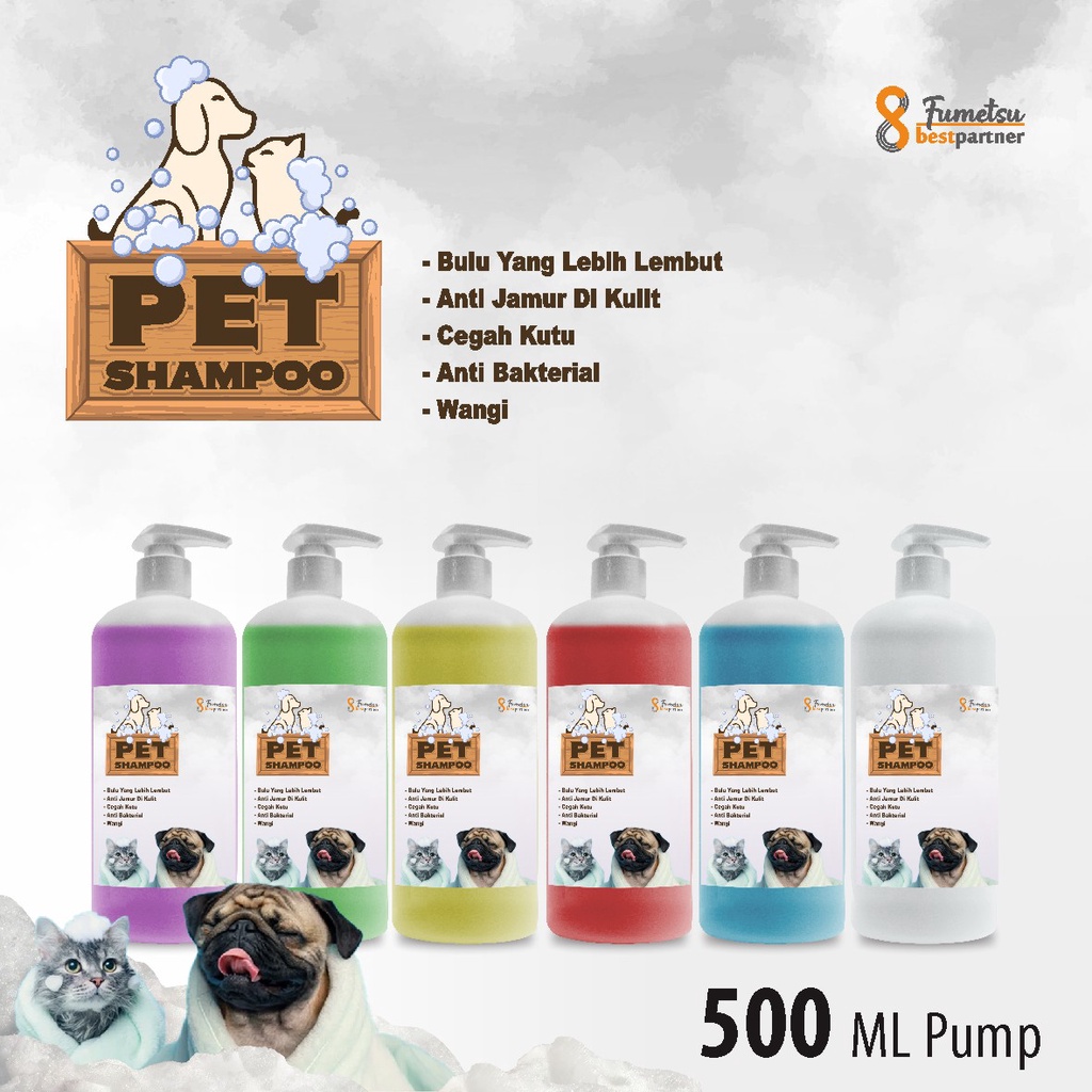 Pet Shampoo Hewan / Shampoo Kucing Dan Anjing Anti Jamur Aroma Wangi 500 Pump