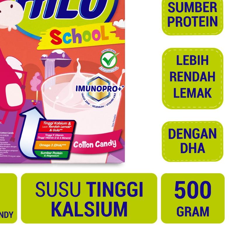 

✸ HiLo School Cotton Candy 500g - Susu Tinggi Kalsium Lebih Rendah Lemak ✬
