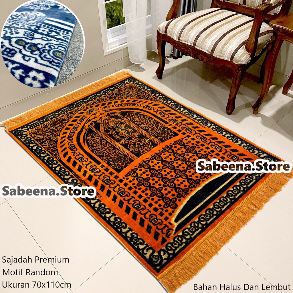 Sajadah Premium Turki Kulaitas Bulu Halus &amp; lembut Motif Random Ukuran 70 x 110