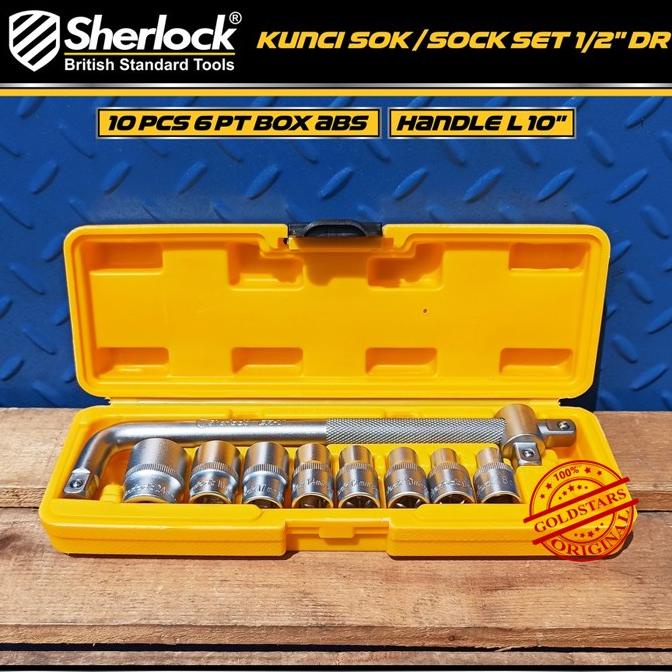 KUNCI SHOCK SET 10 PCS / SHERLOCK HAND TOOLS KUNCI SOCK/SOK 1/2 INCH