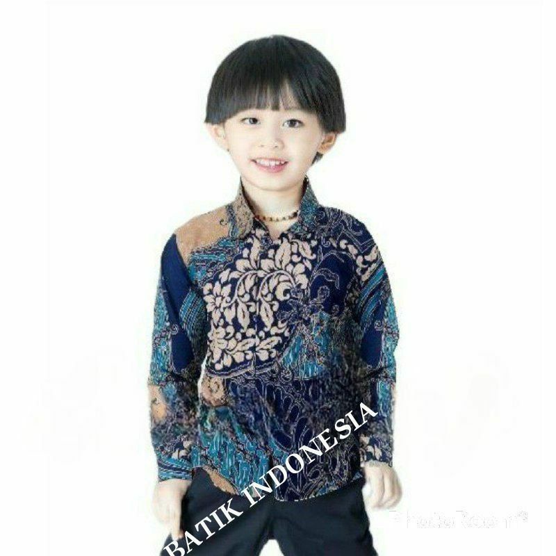 Kemeja Batik Pria Lengan Panjang Motif Terbaru // Couple Batik Ayah Dan Anak Cowok usia 2-12 Tahun