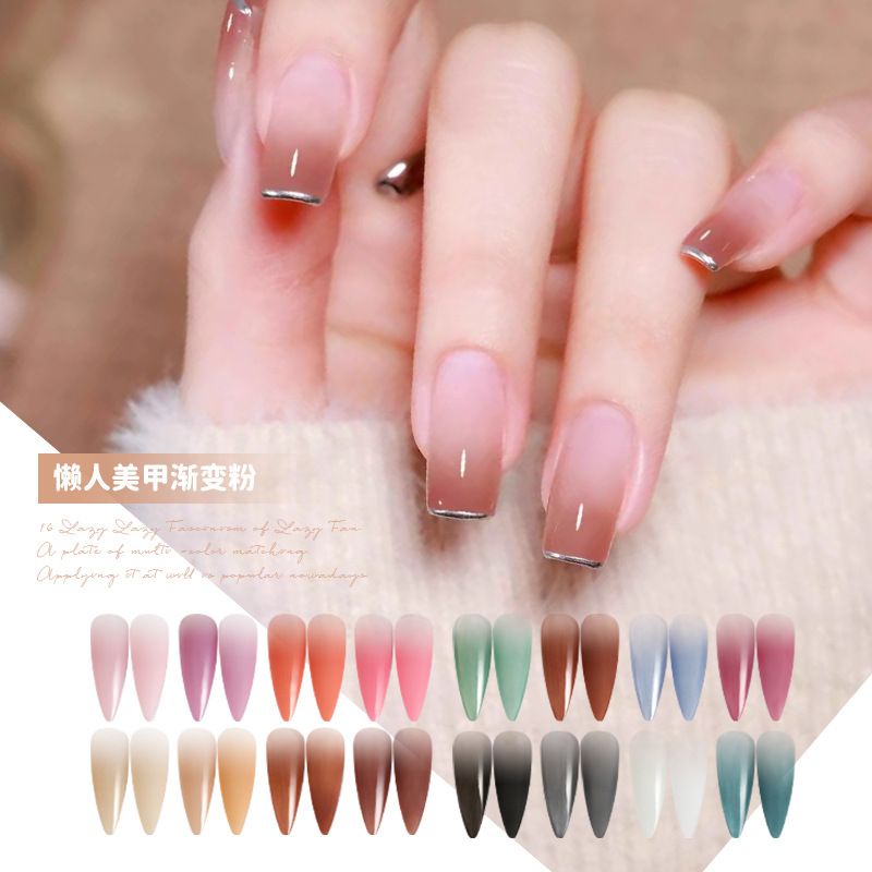 NAIL GRADIENT POWDER OMBRE NAILART /  CHROME SHADOW NAILART OMBRE / DESAIN NAILART OMBRE MUDAH