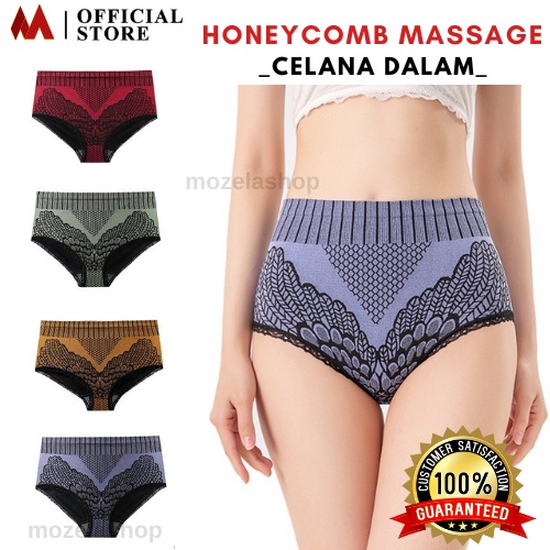 HONEYCOMB MASSAGE WOMEN UNDERWEAR Thermal Circulation Therapy Massage Panties Celana Pijat Terapi Si