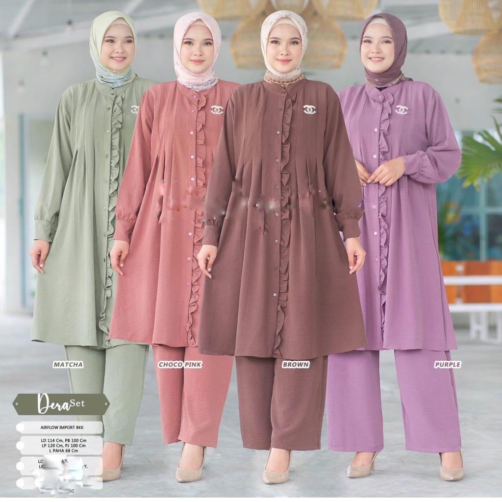 ASOFA SETELAN LONGTUNIK ONESET PREMIUM WANITA MUSLIMAH AIRFLOW CRINCKLE DEODORA