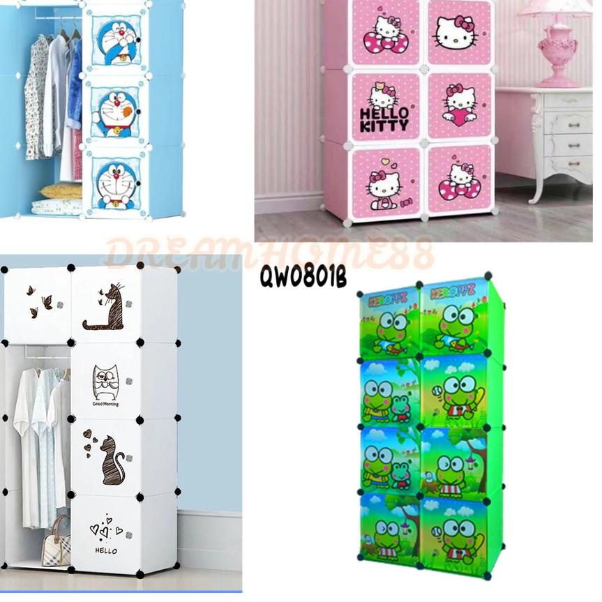 ➺ Lemari Plastik 8 Pintu Lemari Portable Baju Rak Serbaguna 8 Pintu ✸