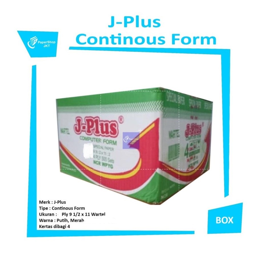 CONTINOUS FORM J-PLU 9/12&quot; X 11&quot;/4 (WARTEL) 2 PLY ( K2 WARTEL ) - DUS