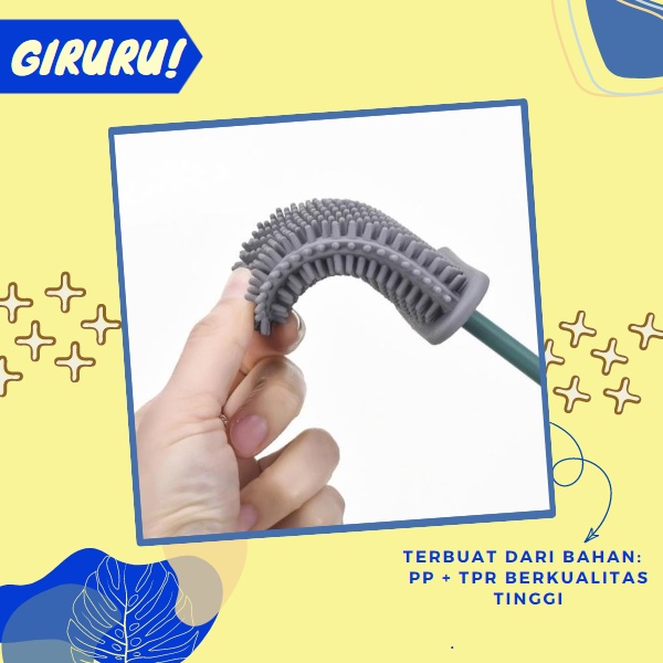 SIKAT TOILET FLEKSIBEL BERBULU HALUS &amp; TIDAK LENGKET KOTORAN / TOILET BRUSH FLEXIBLE / Sikat Toilet Silikon Brush Silicone Sikat Pembersih WC Import Grosir / Sikat Kloset Silikon WC Toilet Brush Desain Korea Warna Shabby / Sikat wc silikon / Alat Bersih