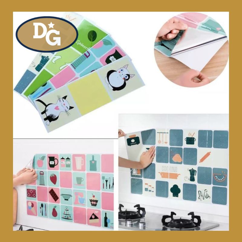 Stiker Dapur Anti Minyak Stiker Dinding Tahan Panas Wallpaper Dinding