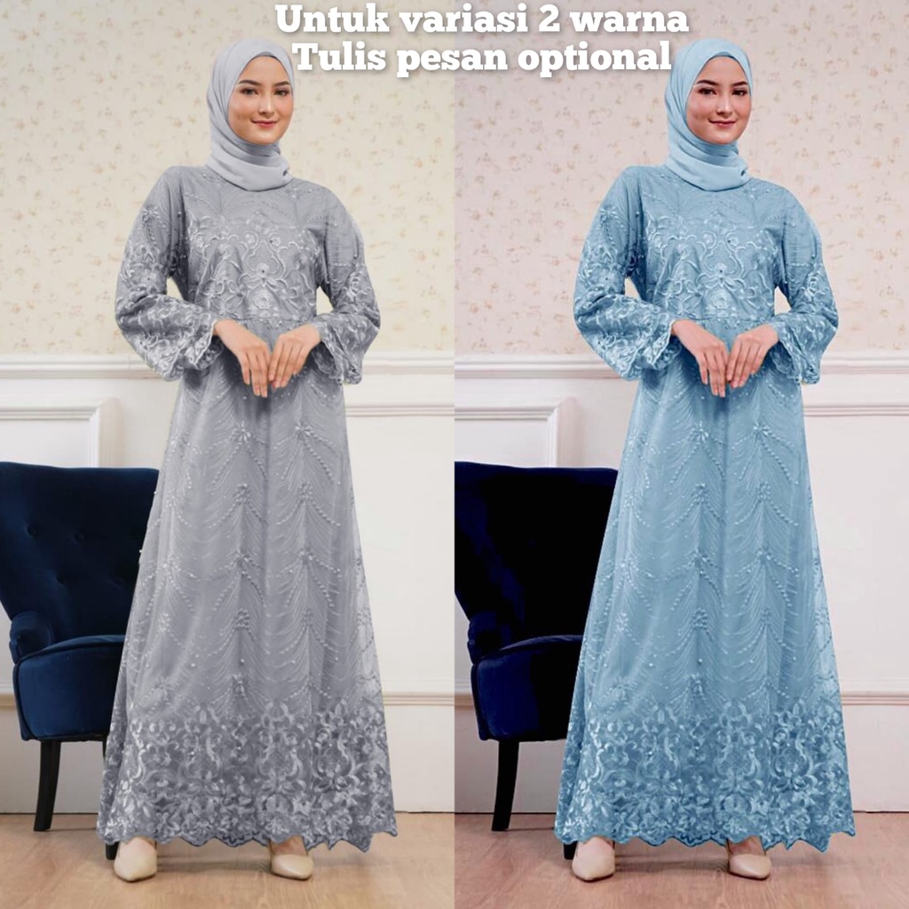 Product Baru Real Picture/Gamis Ayla Dress Kondangan/Size M L XL XXL 3L/Gamis Brukat Mewah/Brokat Kondangan Remaja