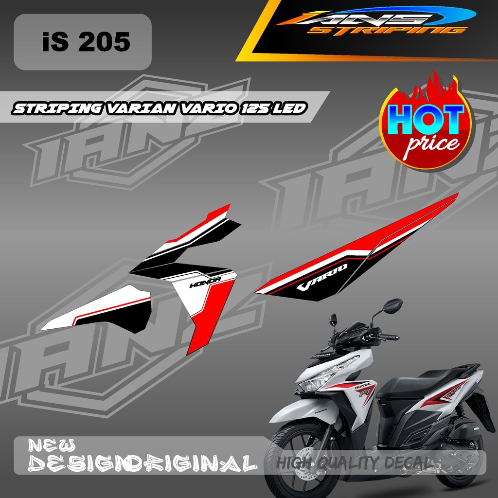 NEW STRIPING LIST SEMI FULL BODY HONDA VARIO 125 LED / STIKER HONDA VARIAN WARNA SIMPEL / STIKER DECAL KERETA VARIO 125 LED IS205