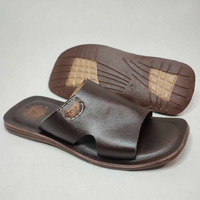 Sandal Pria Slop delie original kulit//Sandal slide pria kulit asli