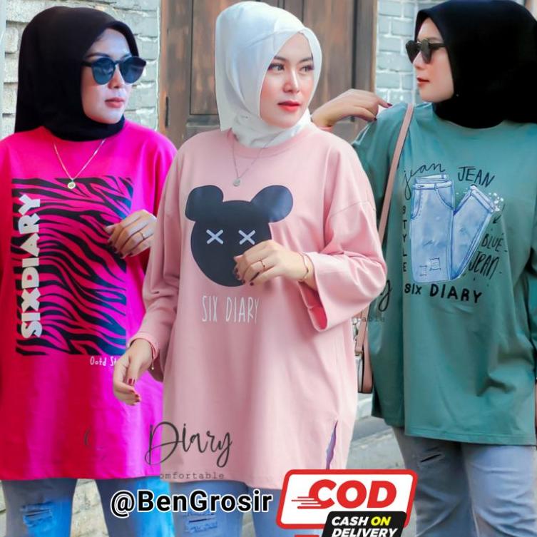 Atasan Wanita Oversize | Kaos Oversize Wanita Orinal Six Diary | Fashion Wanita Kekinian | Style Zol