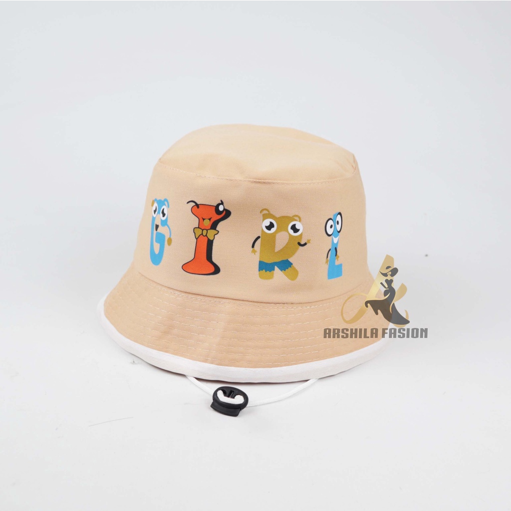 Topi Bucket Anak Perempuan Sablon GIRL