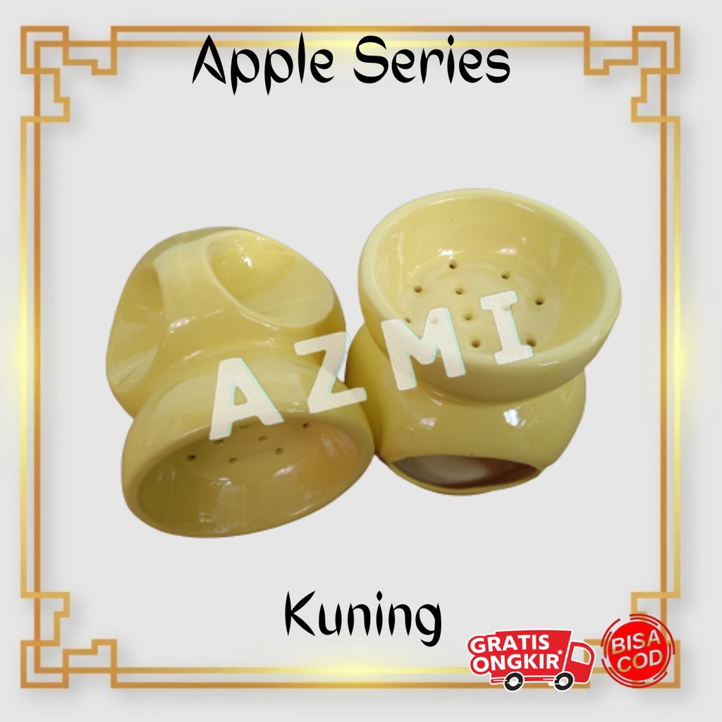 Tempat Bakaran Dupa Kramik Buhur Wadah gaharu Bukhur Prapen Keramik Motif Apple By MH Keramik