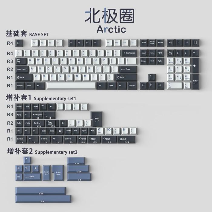 Arctic ABS Double shot Keycaps Clone 167 Keys