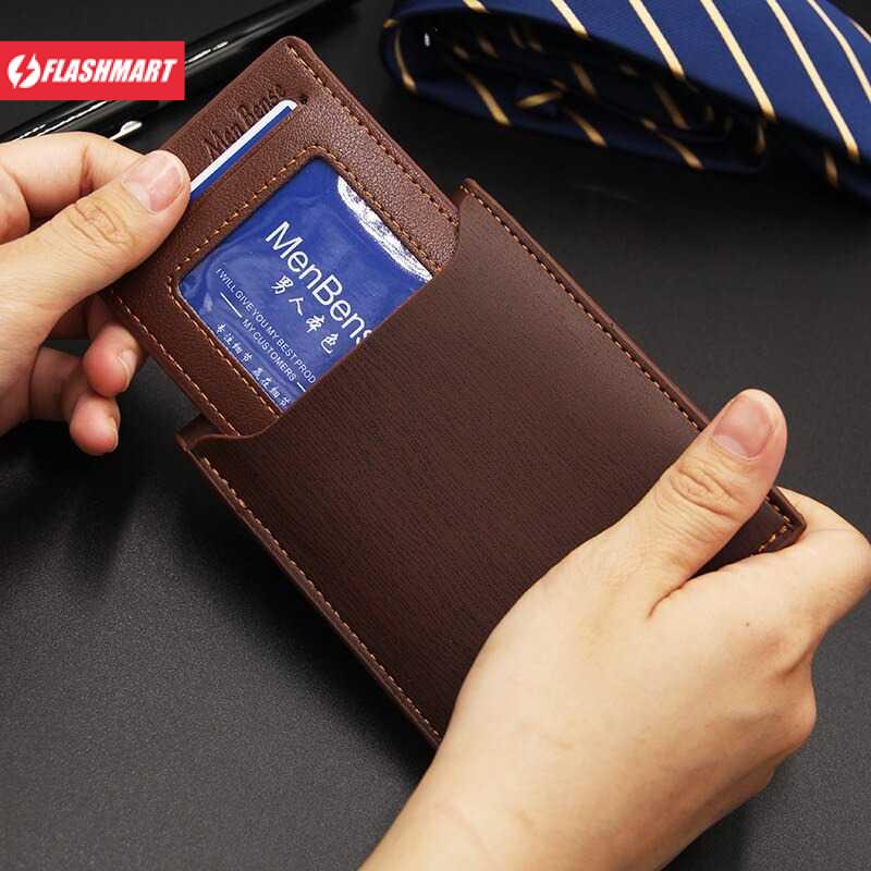 Flashmart Dompet Pria Bahan Kulit Leather Wallet - QB04