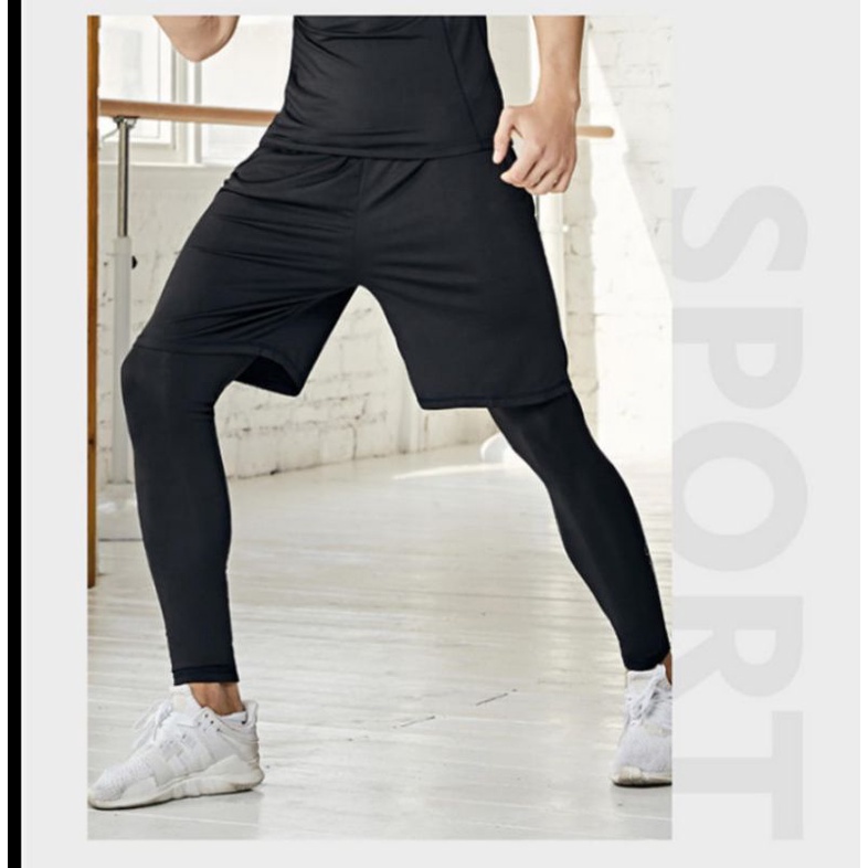 Paket Celana Sport Dan Legging Olahraga Pria Polos Bawahan Olahraga Futsal Sepakbola