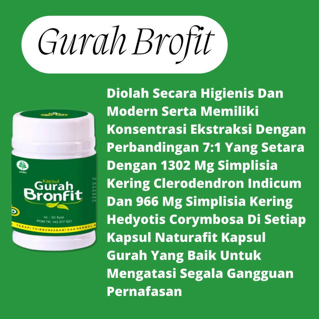 Obat Herbal Batuk Berdahak Dan Pilek Asma Sakit Radang Tenggorokan Untuk Anak Dan Dewasa Gurah Bronfit Naturafit 30 Kapsul Pelega Pernafasan Original