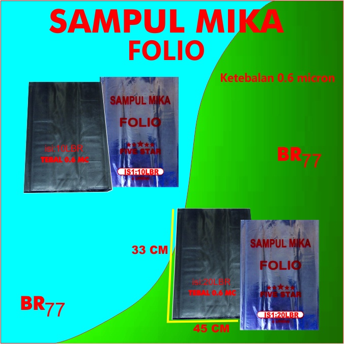 

Sampul Buku Mika Folio ISI 10 dan 20 LEMBAR Merk FIVE STAR / Dengan Ketebalan Plastik 0.6 micron