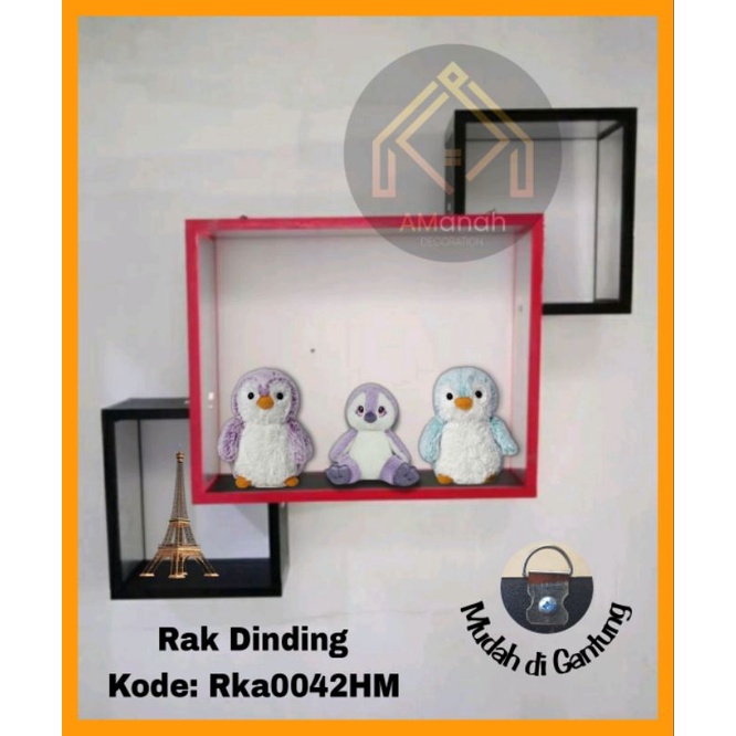 [COD] RAK DINDING MINIMALIS BENTUK KOTAK RKA0042 - RAK PAJANG KAYU - RAK TEMBOK