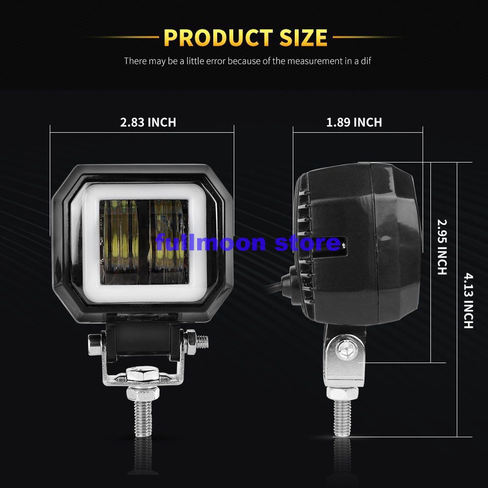 lampu tembak sorot led daymaker dua lensa kotak bulat