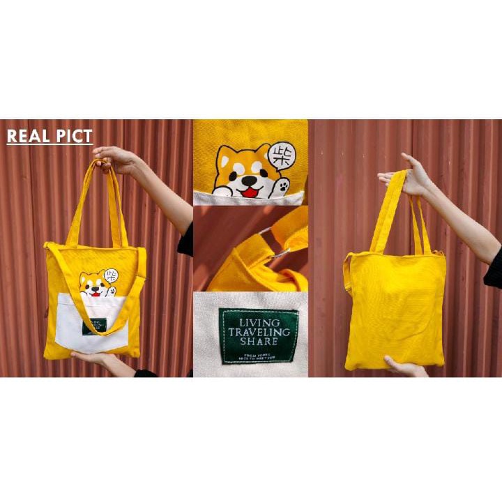 FYGALERY FYG1397 TOTE BAG KANVAS KARAKTER RESLETING