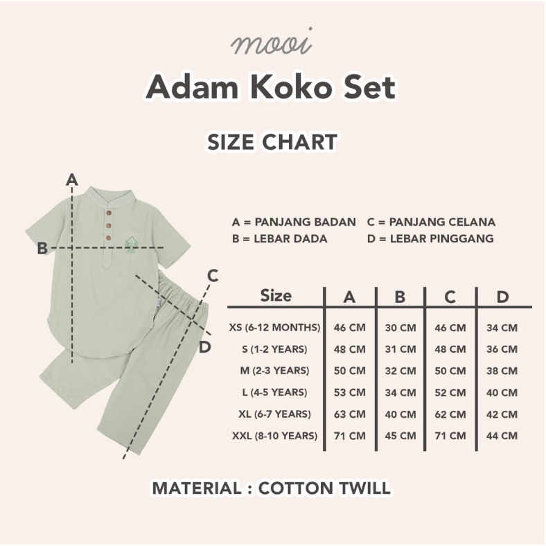 Mooi Adam Koko Set 6 Bulan - 10 Tahun Baju Raya / Setelan Fashion Lebaran Kekinian Adem Pakaian Muslim CBKS