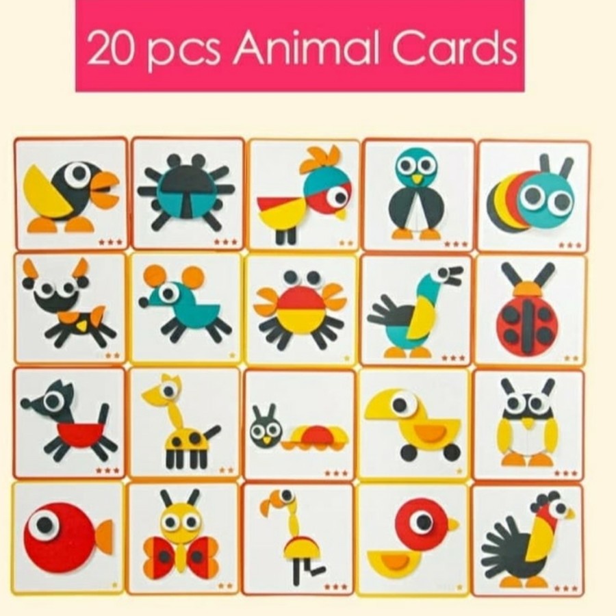 Puzzle Kayu Animal - Puzzle Pattern Geoanimo Blocks - Mainan Edukasi Anak - Mainan Puzzle Kayu Anak
