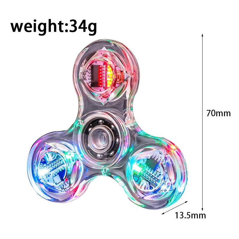 Mainan Fidget Spinner Led Fidget Hand Spinner dengan Lampu LED Untuk Mengurangi Stress