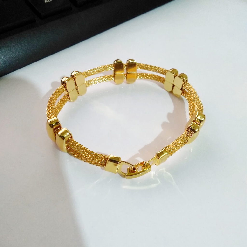 AV140 Grosir Gelang Tangan Dewasa Lapis Emas