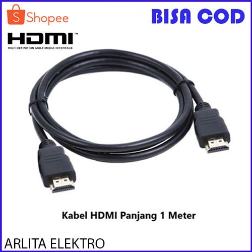 Kabel HDMI to HDMI 1 Meter (Bisa untuk STB ke TV LED, PC ke Monitor, Laptop ke Monitor)/Kabel HDMI H