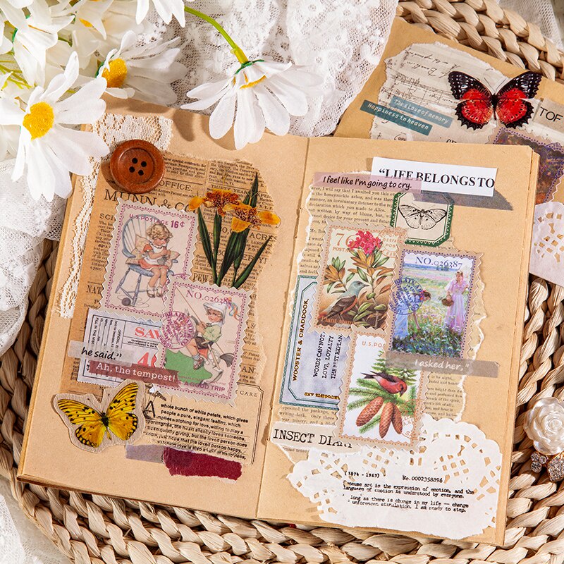 JRN029 – Deco Sticker Stiker Stamp Perangko Classic Retro Vintage Dairy Journal Scrapbook