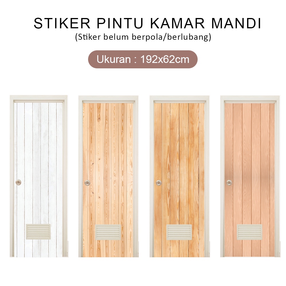 Stiker Pintu Kamar Mandi motif Kayu wallpaper pintu kamar mandi Stiker Pintu Aesthetic kayu polos