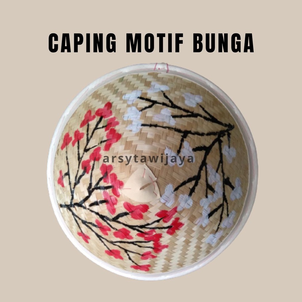 TOPI CAPING PETANI - CAPING LUKIS MOTIF - CAPING MOTIF BUNGA UNTUK CEWE