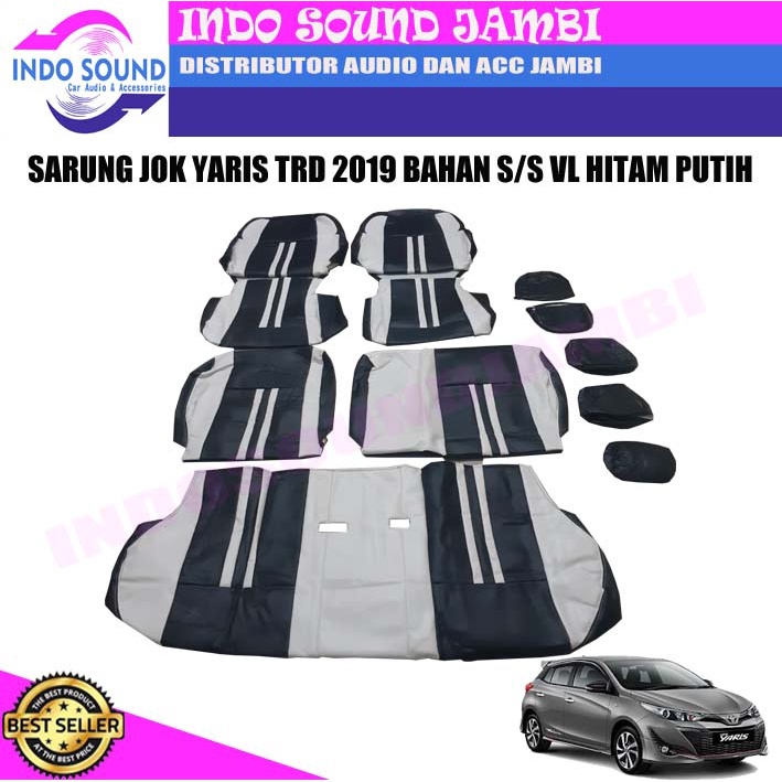 SARUNG JOK/SEAT COVER YARIS TRD 2019 S/S VL HITAM PUTIH